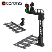 Lego train construction traffic lights
