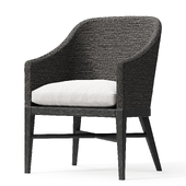 MARISOL SEAGRASS SLOPE DINING ARMCHAIR BLACK