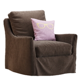 Four Hands / Monette Slipcover Swivel Chair - Coffee