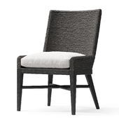 Marisol Seagrass Track Arm Dining Side Chair Black