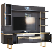 TV stand with panel and cabinet Bellona Carlino