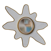 Free-shaped "Star" mirror in alabaster and brass by Studio Glustin