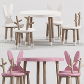Wooden Table Chair Set for kids 2