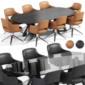 Flexform ELISEO chair and BIG ELISEO Table