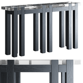 Crate & Barrel console table in Turmont glass
