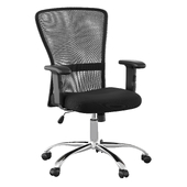 Mid-Back Black Mesh Contemporary Swivel Task Office Chair with Chrome Base and Adjustable Arms