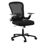 Mid-Back Black Mesh Executive Swivel Ergonomic Office Chair with Height Adjustable Flip-Up Arms