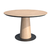 SHELDON. Round extendable oak table made by Tohma.