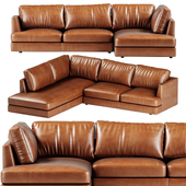 Haven Leather 2-Piece Bumper Chaise Sectional