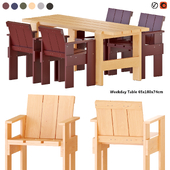 Hay Weekday Dining Table And Crate Chairs