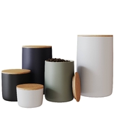 WEST ELM Kaloh Stoneware Kitchen Canisters