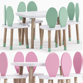 Montessori Table and Chair Wooden Kids Table
