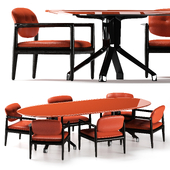 Table and chairs Minotti Yoko & Claydon