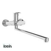 OM Bath faucet with long spout and ceramic diverter, Ray, Iddis, RAYSBL2i10WA