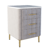 Homary Modern Nightstand Gray Velvet