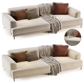 Contemporary Fabric Seating Square Arm Sofa by Litfad