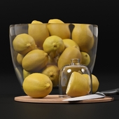 Decorative set for the kitchen, lemons