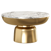 Discus Metal Coffee Table with Marble Top
