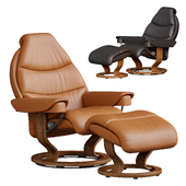 Stressless Voyager Recliner With Ottoman By Ekornes