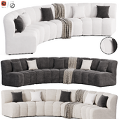 Infinity Dark Gray Velvet 4 Seater Modular Sofa