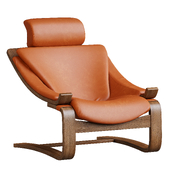 Vintage Swedish Leather Kroken Chair