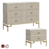 Chest of drawers and bedside table ISIDA