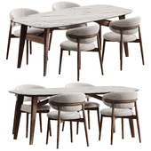 Oleandro Chair and Arbey Table Dining Set by Calligaris