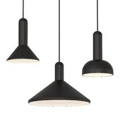 Torch Round Small black pendant