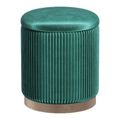 Pouffe with drawer Beatrice Glossy Velor in 4 colors