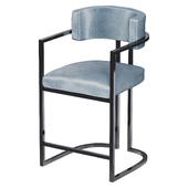 Semi-bar chair with velor back