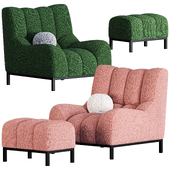 Phileas armchair and footstool by Ligne Roset