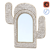 The Cactus Sea Shell Mirror White Bazar Bizar