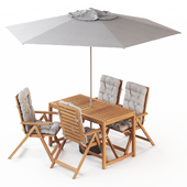 NAMMARO Table + 4 reclining chairs and umbrella IKEA