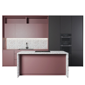 Modern Kitchen Brown Red and Gray