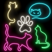 Набор неоновых светильников Cats 02