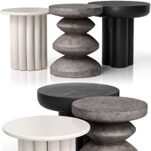 Side tables Hera; stacked discs; Contemporary Concrete by Westelm