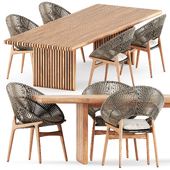Bora dining chairs and Deck dining table by Gloster