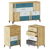 Woodstock children&#39;s chest of drawers set, in two versions