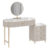 Champagne Faux Marble Vanity Table by Homary