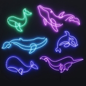 neon whale set