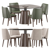 Panton Dining Table and LouiseChair