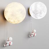 Creative Astronaut Moon Wall Lamp