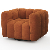 Avdul Upholstered Swivel Armchair by Wade Logan