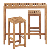 NAMMARO Прямоугольный барный стол и 2 барных стула IKEA