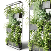 Металлический стеллаж с комнатными растениями широкий