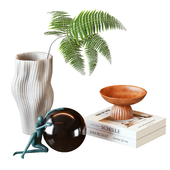Vase and Plant Decorative Set &small sculpture