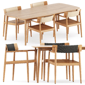 Archi Dining Chair With Arms by Gloster and Grasshopper table by Karpenter
