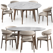 Oleandro chair and Abrey circular table by Calligaris