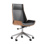 Leather Office Chair Desk Chair with Fixed Base & Adjustable Height HOMARY