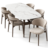 Oleandro chair and Abrey table by Calligaris